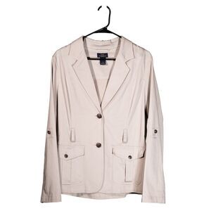 Brooks Brothers Women's Trench Coat Khaki Beige Stretch Twill Utility Jacket 12